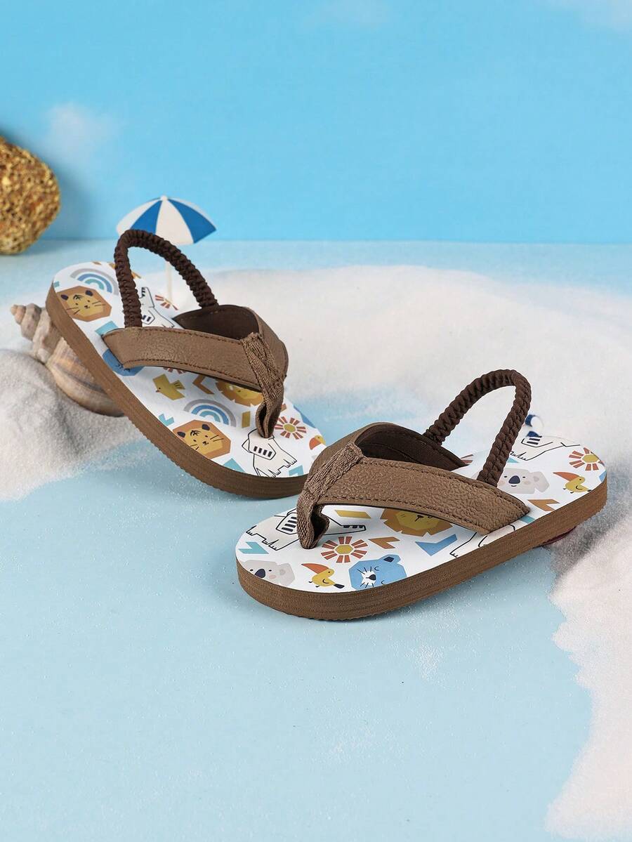 Dép đi trong nhà hình động vật hoạt hình cho bé, dép xỏ ngón thời trang, thoải mái, chống trơn trượt, thoáng khí cho trẻ sơ sinh. - màu nâu - Xem 1