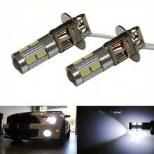 2个5630 SMD 10 LED H1 H3 6000K汽车雾灯/前大灯/行车灯灯泡 12V 白色内饰转向灯 - A - 查看 10