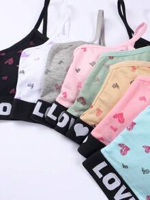SIETEROSA 8 Sets Teen Girls Multi-Color Camisole + Panty Underwear Set Cotton Soft Comfortable Suitable For Girl Daily Wear And Sports - Multicolor - View 6