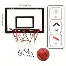 Foldable Basketball Hoop, Wall-Mounted Basketball Toy, No Drilling Required, Indoor Sports Equipment - Multicolor - View 6