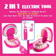 2026 Spring & Summer Kids Dentist Play Set Pink Fushia With Braces, Removable Teeth & Retainer, Educational Doctor Kit For Toddlers 3-5, Pretend Play Medical Toys For Girls Ages 4-7, Ideal For Holiday, Home Relaxation & Birthday Gifts - Fuchsia - View 4