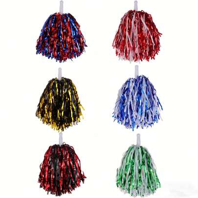 2 piezas de pompones de animación con cintas, accesorios para actuaciones de danza, accesorios para juegos de baile cuadrado, flores de animación para fútbol, baloncesto, fútbol y eventos deportivos, deportes de equipo, danza y animación, duraderos y ligeros, multicolor, adecuados para competiciones deportivas, gimnasia, accesorios de danza, suministros de animación, actividades al aire libre, Copa del Mundo, partidos de baloncesto, regalos de fiesta, bares, espectáculos, ocio y entretenimiento, recuerdos de fiesta