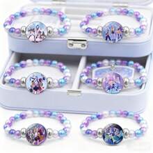 1件随机款式人气偶像动漫可爱串珠手链，圣诞礼物（女孩款） - 彩色 - 查看 3