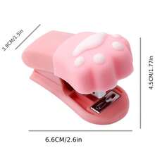 1套猫爪迷你订书机，课堂学习用品，节日和生日的理想礼物 - 彩色 - 查看 4