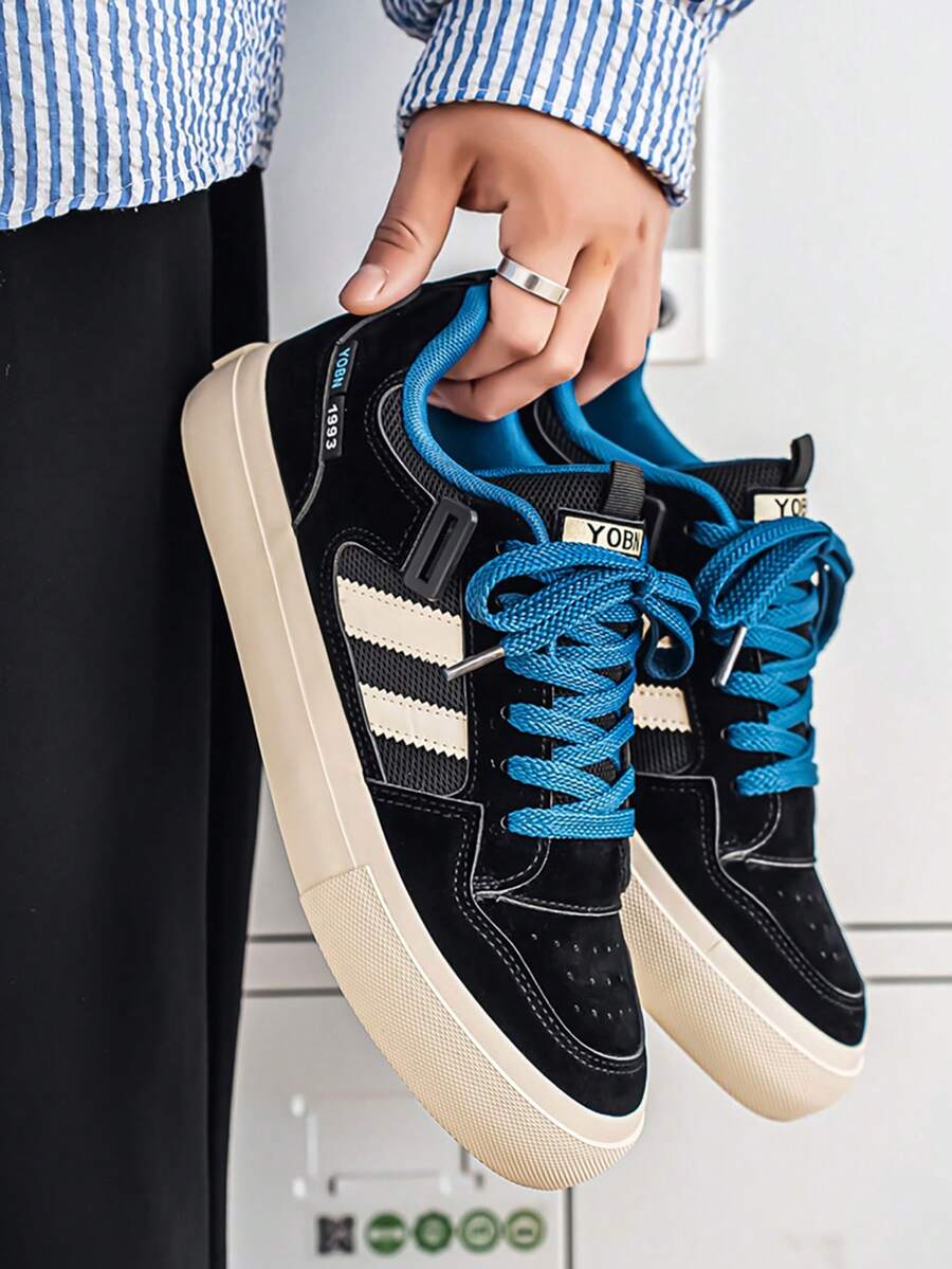 2026 Spring New Arrival Men's Retro American Style Casual Sneakers, Versatile Skateboard Shoes - Blue - View 1