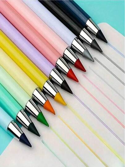1/2pcs Mechanical Pencil Set, Eternal Pencil Without Lead, Cute Infinite Pen, Art Supplies School Stationery With Eraser Tip