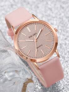 4件套女士礼品手表 - 时尚休闲闪亮表盘石英腕表+心形手链（不含表盒） - 彩色 - 查看 9