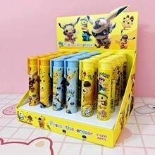 pokemon Bộ văn phòng phẩm 3 món: Tẩy bấm mới, bút tẩy hình hoạt hình, quà tặng cho trẻ em - Nhiều màu - Xem 2