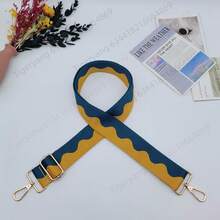 Dây đeo túi điều chỉnh được 3.8CM họa tiết sóng phối màu thời thượng, dây đeo vai đa năng, dây đeo túi chéo cho nữ, phụ kiện cần thiết cho kỳ nghỉ. - Nhiều màu - Xem 4