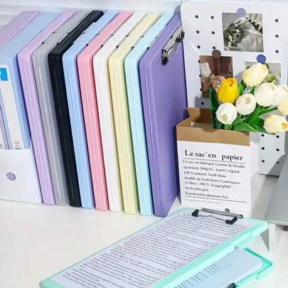 1 pieza Caja organizadora de archivos tamaño A4, organizador de exámenes estudiantiles, portafolios de alta capacidad para libros de información, adecuado para oficina y almacenamiento de archivos estudiantiles, multiusos, fácil de guardar