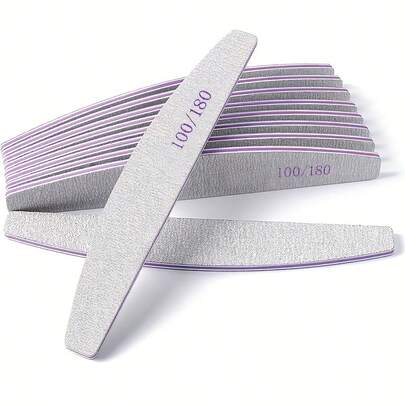 5pcs Professional Reusable Double-Sided Nail File (100/180 Grit), Nail Care Tool For Home And Salon, Women Gift, Manicure Tool, Nail Care Supplies