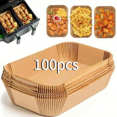 5.2L Papel para freír con aire, platos desechables para alimentos, resistente al calor y a prueba de aceite, esencial para barbacoas, fiestas y días festivos