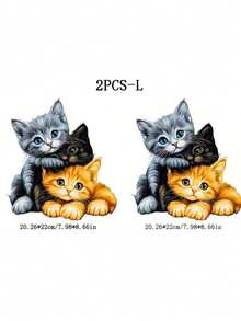 可爱猫咪乙烯基贴纸 - 卡通猫咪贴纸，适用于 T 恤、毛衣、包包、枕头 - DIY 生日礼物，男女通用，持久粘性装饰贴纸，非常适合手工艺者 - 彩色 - 查看 9