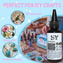 80g/160g/240g/320g Pointed UV Resin (Transparent) - Upgraded Fast Curing, DIY Crafts, Jewelry & Crystal Making, Low Odor, High Hardness, Compatible With UV/LED Lamps, Suitable For Jewelry Making, Desktop Crafts, Miniature Models & Resin Art - Long-Lasting Glossy Effect, Easy To Apply, No Mixing Required. Christmas & Halloween Gifts - 80g/60ml - View 3
