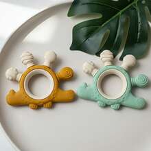 ETETOO Giocattolo da masticare in silicone a forma di dinosauro per il dentizione dei neonati, giocattolo da masticare per bambini - Multicolore - Visualizzare 2