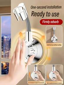 Adjustable Shower Head Holder - Flexible Shower Head Bracket With Suction Cup, Suitable For Handheld Shower Head - Multicolor - View 10