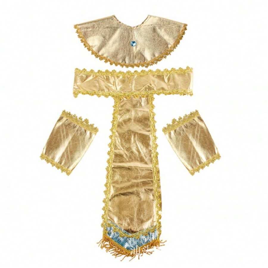 6/4/2/1件套埃及法老服装配饰,包括帽子、头饰、袖口、法老腰带、权杖腰带、项链、戒指、蛇头权杖、蛇珠埃及公主角色扮演(经典款)万圣节 - 彩色 - 查看 1