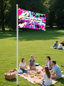 1pc Customized Flag, Personalized Outdoor Decorative Flag, Add Your Own Image/Text, Outdoor Home Decor Flag, Reusable, Fashionable, Modern Customized, Unique Gift For Him Or Her, Boyfriend, Girlfriend, Dad, Mom, Family, Friends, Pets, Anniversary, Mother's Day, Birthday, Father's Day, Graduation - Multicolor - View 8