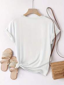 Women's Summer Clothing |   Short Women's T-Shirt Round Neck Design Casual Elegant Women's Wear - Hình mặc định 2 - Xem 11