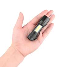 COB + XPE LED Flashlight, Portable USB Rechargeable Flashlight, Camping Flashlight With Zoomable Focus Light, 8XAZ Pen Clip Flashlight - S384-a - View 5