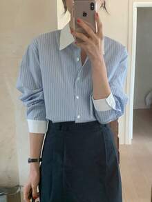Women Blouses & Shirts - Blue - View 4
