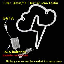 1pc Wall-Mounted LED Cloud Lightning Neon Light, Gamer Room Decor, Romantic Fairy Night Light, Battery/USB Powered, Home Decor For Bedroom, Living Room, Party, Birthday - 雲朵閃電霓虹燈 - 查看 11
