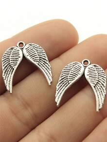 20pcs 21x19mm Double Angel Wings Charms Pendant For DIY Jewelry Making Necklace Keychain Phone Chain Bracelet Making Accessories Handmade Craft Making Findings - Wing - View 6