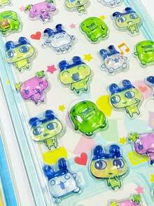 1pc Cartoon Crystal Stickers, Cute 3D Relief Stickers For Kids - Multicolor - View 6