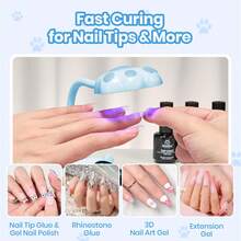 Beetles Mini UV Light For Gel Nails, Portable LED Nail Lamp With Smart Sensor, Fast Flash Curing For Gel Polish & Nail Extensions, DIY Manicure Tool - Meowgic BluePurr Mini LED Nail Light - 查看 7
