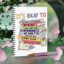 Self-Care Journal And Notebook With Positive Affirmations - Mental Health Diary For Women, Teachers And Students - Colorful Book Covers, Dotted Line Pages, Inspirational Gift Idea (Pink, Green, Yellow) - Daily Writing Planner - A5 - View 2