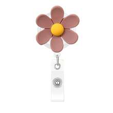 1pc Id Badge Holder Flower Easy Pull Buckle Nurse Medical Workplace Office Expansion Badge Clip - a - View 5