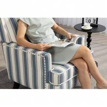 Chaise Lounges - Blue and White Stripes - View 6