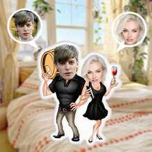 Customized Photo Plush Throw Pillow - Soft & Comfortable, Personalized Gift Suitable For Parents, Couples And Friends - Machine Washable, Year-Round Home Decor - Red - View 10