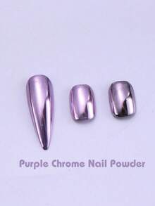 Purple Mirror Effect Powder, Metal Mirror Pigment, Matte Purple Nail Art Decoration 2Pcs/Set (1G/Pcs) - Multicolor - View 6