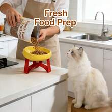 15° Tilted Anti-Vomiting Elevated Pet Feeding Bowl, High Stand Cat/Dog Bowl, Protective Neck & Spine Design, Non-Slip Wide Base, Plastic Material, Suitable For Cats & Small Dogs, Wet & Dry Food, Practical Pet Gift - 300ml - View 7