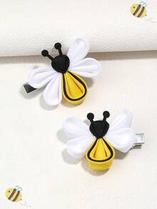 2pcs/pack Cute Bee Design Girls' Hair Clip/headband/kids Hair Accessories For Spring - Multicolor - View 8