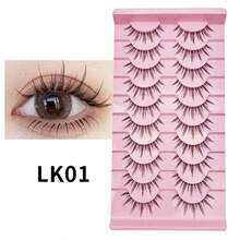 10对卡通尖尾假睫毛，自然柔软，动漫风格，透明睫毛梗 - LK01 - 查看 6