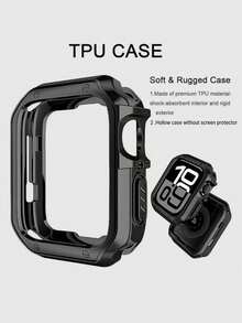 49毫米、40毫米、44毫米、42毫米、38毫米不锈钢表带，兼容 Ultra 2；黑色柔软商务手表保护壳，适用于 Series 9、8、7、6、SE、5、4、3，45毫米、41毫米金属表带 - 黑色 - 查看 6