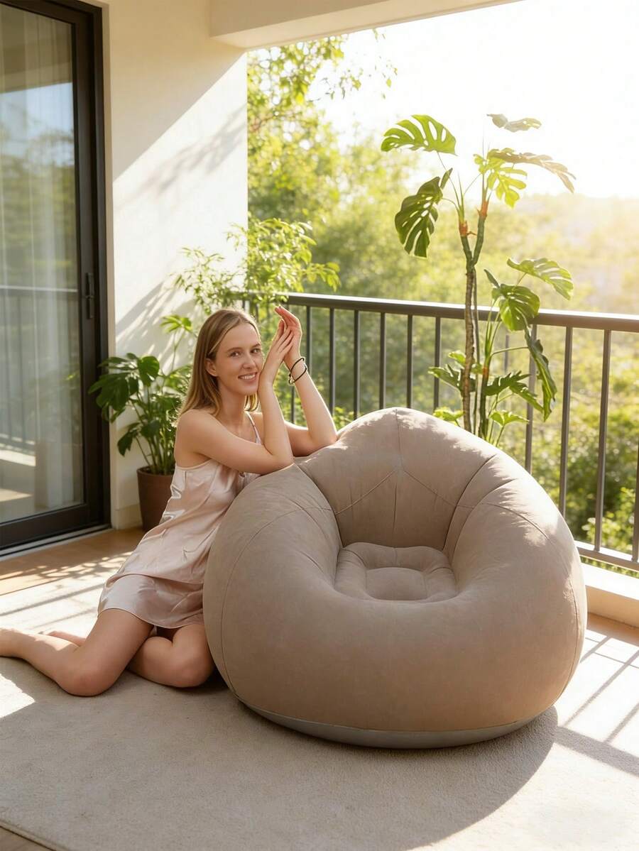 1 chiếc ghế sofa bơm hơi cỡ lớn, ghế lười bơm hơi, đồ dùng phòng khách, ghế sofa cắm trại ngoài trời - Nhiều màu - Xem 1