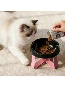 15° Tilted Anti-Vomiting Raised Pet Feeding Bowl, High Stand Cat/Dog Bowl, Protective Neck & Spine Design, Non-Slip Wide Base, Durable Plastic Material, Suitable For Cats & Small Dogs, Wet & Dry Food, Practical Pet Gift - 350ml - View 3