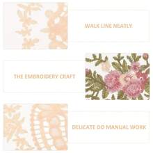 1 件法式刺绣玫瑰椭圆形杯垫/餐垫 - 彩色 - 查看 5