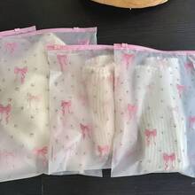 20pcs Transparent Floral Bow Clothing Storage Bags With Zipper - PEVA Material, Ideal For Clothes, Underwear, Toiletries, And Cosmetics. Essential For Travel, Home Organization, And Luggage Sorting. High Quality And Long-Lasting - View 9