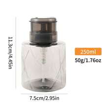 1个250毫升/300毫升高透明指甲油卸妆液/酒精可灌装瓶，透明泵头锁扣美甲空瓶。大容量三用泵指甲清洁卸妆液补充瓶，带锁扣，黑色透明瓶颈泵头空瓶，塑料瓶指甲油卸妆液清洗瓶美甲防溢泵瓶，浴室旅行必备。 - 彩色 - 查看 14