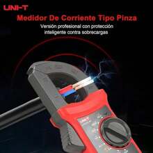 Pinza amperimétrica digital de CA UNI‑T UT202A+, 600A, multímetro digital multifuncional, herramienta de reparación para electricistas. - Rojo - Ver 8