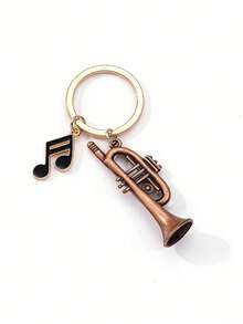 1pc Unique Mini Saxophone Metal Music Note Keychain, Wholesale Small Gift - Multicolor - View 12