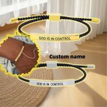 1 Pc Custom Name Stainless Steel Bracelet 18k Gold Plated Pineapple Rope Bracelet - Multicolor - View 2