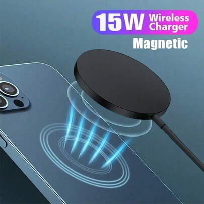 شاحن لاسلكي مغناطيسي متوافق مع Magsafe 15 برو ماكس، متوافق مع أجهزة آبل 14 بلس 13 12 11 X XS XR 8، متوافق مع شاحن لاسلكي سريع بشكل قرص للمكتب، متوافق مع 16 15 14 13 12 برو ماكس ميني 11 XS XR X 8 بلس، متوافق مع هواتف آبل والأندرويد، هدية مثالية للعائلة والأصدقاء والأطفال وعيد الميلاد والشتاء والصديقة والصديق، شاحن لاسلكي سريع بشكل قرص للمكتب، مناسب للمكتب والسكن والمنزل