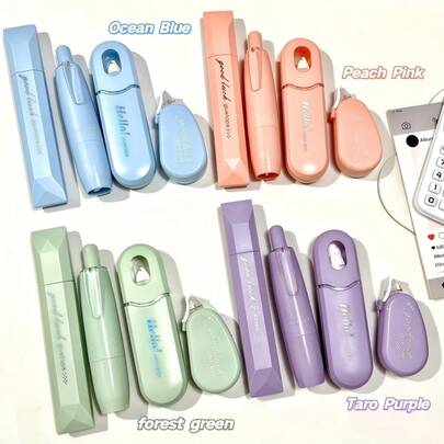 4pcs Multi-Purpose Double-Sided Adhesive Tape Set - High Adhesive, Easy To Use, Suitable For Handicrafts, Scrapbooking, Office & School Supplies, Photo Albums, Crafts, Durable Tape