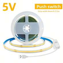 1pc COB Light Strip, 5V Low Voltage USB Powered, Compatible With Power Bank, Laptop, USB Power Adapter. Equipped With 501 On/Off Switch, No Need To Repeatedly Plug And Unplug, Control Light Switch Anytime. - 彩色 - 查看 3