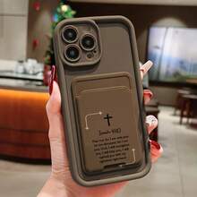 Religious 2pcs Set: Brown Self-Adhesive Card Holder/Card Slot Phone Case/Card Holder And Cardholder High-End Fashion Protective Case Compatible With IPhone 16/15/14/13/12/11 Pro Max 8 7 Plus SE2 SE3, Galaxy S22/23/24/S25, A04 A05 A06 A07 A17 A14 A15 A16 A24 A25 A34, Note 7/8/9/10/11/12/13/14, 9/10/12/13C/14C, A5, MOTO, Honor X, HW, C53 C55 - Brown - View 3